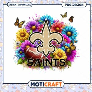 New Orleans Saints Floral PNG Design