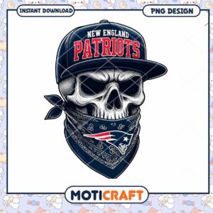 New England Patriots Skull PNG Design