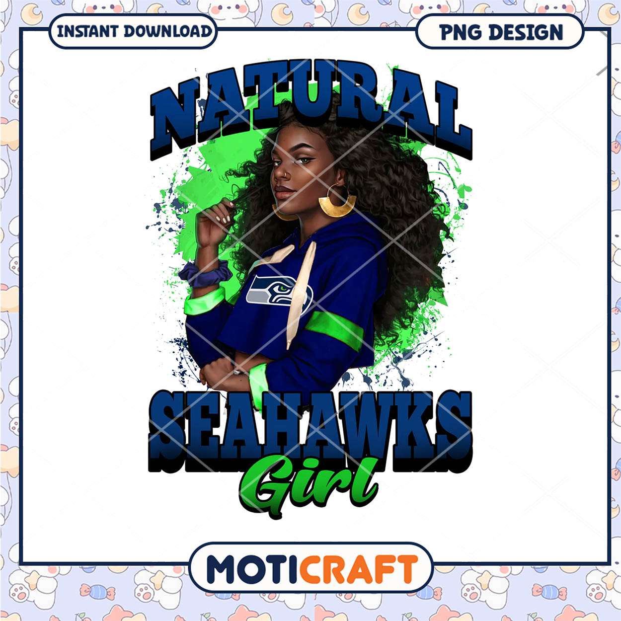 Natural Seahawks Girl PNG Sublimation Natural Seahawks Girl PNG Sublimation