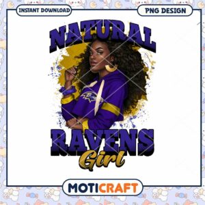 Natural Ravens Girl PNG Design