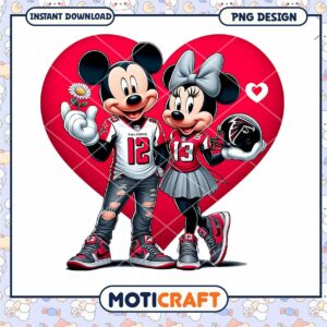 Minnie Mickey Valentine PNG Falcons Design