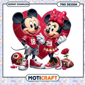 Minnie Mickey Valentine PNG Football Design