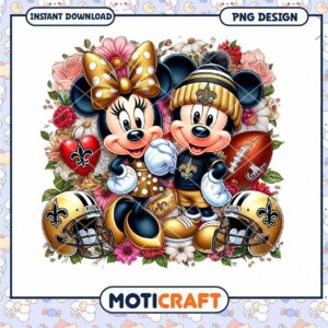 Minnie Mickey Saints Football PNG Sublimation