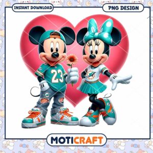 Minnie Mickey Miami Dolphins PNG Design