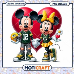 Minnie Mickey Green Bay Packers PNG