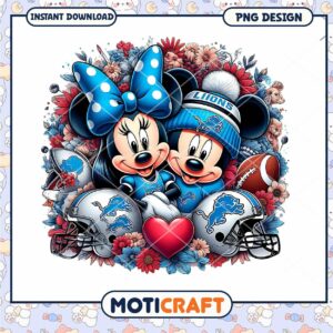 Minnie Mickey Detroit Lions PNG Sublimation