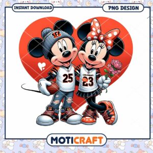 Minnie Mickey Bengals Valentine PNG