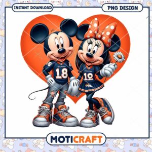 Minnie Mickey Broncos PNG Sublimation