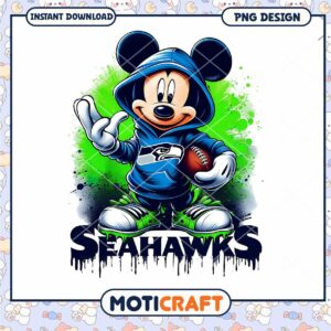 Mickey Mouse Seahawks PNG Design