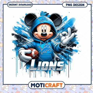 Mickey Mouse Detroit Lions PNG Sublimation