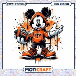 Mickey Mouse Bengals PNG Football Design