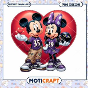 Mickey and Minnie Mouse Love Design for Instant Download PNG