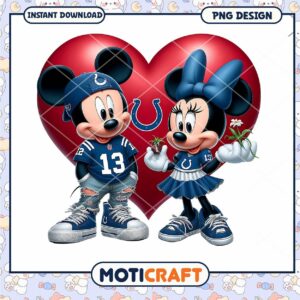 Mickey and Minnie Mouse PNG Design for Colts Fans Instant Download