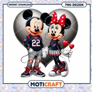Mickey and Minnie Mouse Houston Texans PNG Instant Download Design