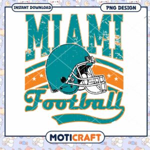 Miami Football Helmet PNG Design