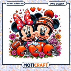 Mickey and Minnie Football Love PNG Instant Download Design