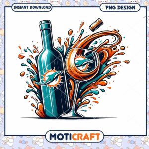 Miami Dolphins Wine PNG Design