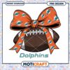 Miami Dolphins Football Bow PNG