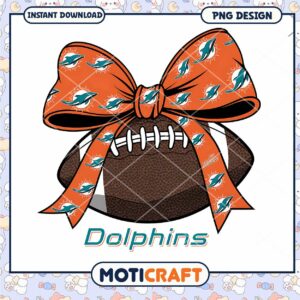 Miami Dolphins Football Bow PNG