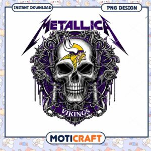 Metallica Vikings Skull PNG Design
