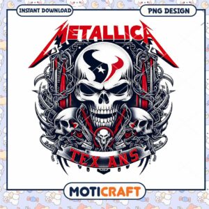 Metallica Texans Skull PNG Design