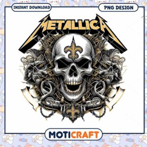 Metallica Skull Saints PNG Design