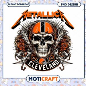 Metallica Skull Cleveland Browns PNG