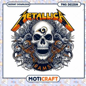 Metallica Rams Skull PNG Design