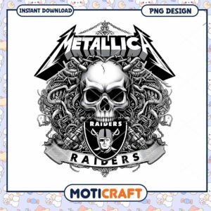 Metallica Raiders Skull PNG Design