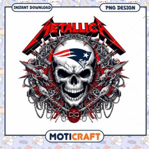 Metallica Patriots Skull PNG Design