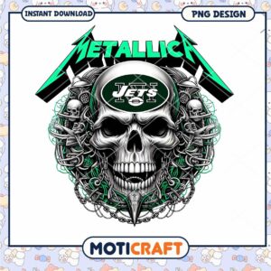 Metallica Jets Skull PNG Design