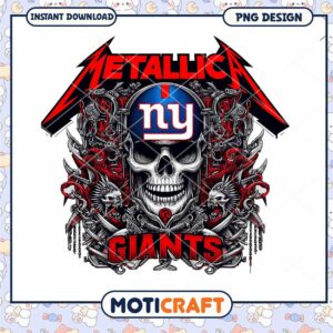 Metallica NY Giants Skull PNG Design