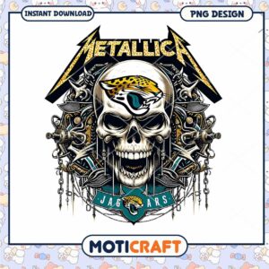 Metallica Jaguars Skull PNG Design