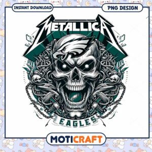 Metallica Eagles Skull PNG Design