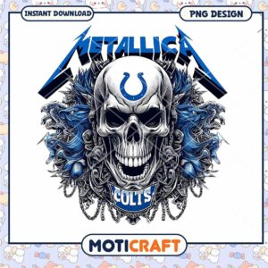 Metallica Colts Skull PNG Design