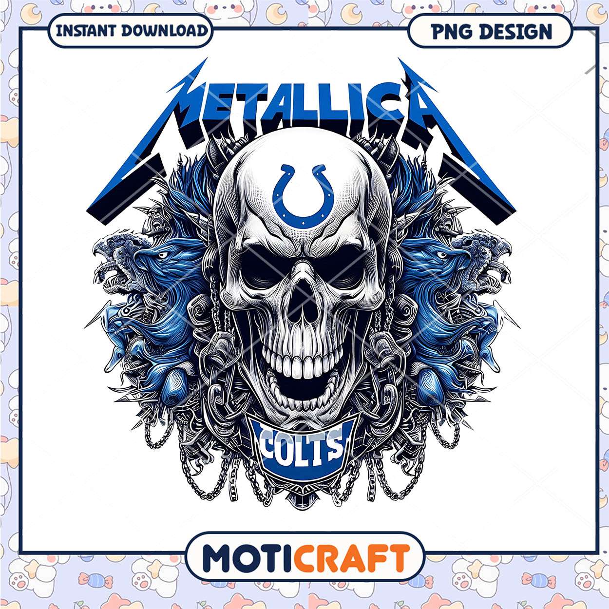 Metallica Colts Skull PNG Design Metallica Colts Skull PNG Design