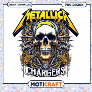 Metallica Chargers Skull PNG Design