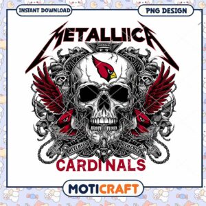 Metallica Cardinals Skull PNG Design