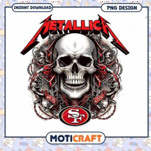 Metallica 49ers Skull PNG Design