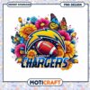 Los Angeles Chargers Floral PNG Design