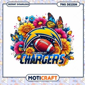 Los Angeles Chargers Floral PNG Design