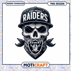 Las Vegas Raiders Skull PNG Design