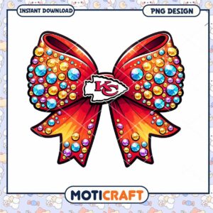 Kansas City Chiefs Rhinestone Bow PNG
