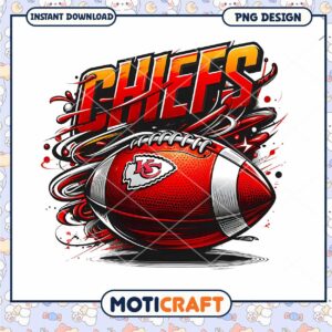 Kansas City Chiefs Football Graphic Design PNG Instant Download