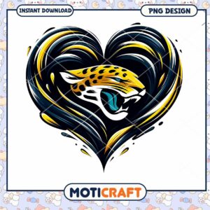 Jaguar Heart PNG Design Instant Download