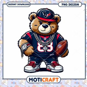 Hip Hop Teddy Bear PNG Football Design