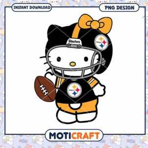 Hello Kitty Steelers PNG Football Design
