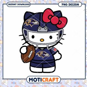 Hello Kitty Ravens PNG Football Design
