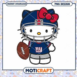 Hello Kitty NY Giants PNG Sublimation