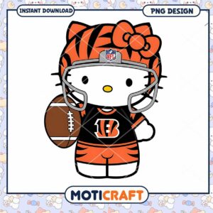 Hello Kitty Bengals PNG Football Design